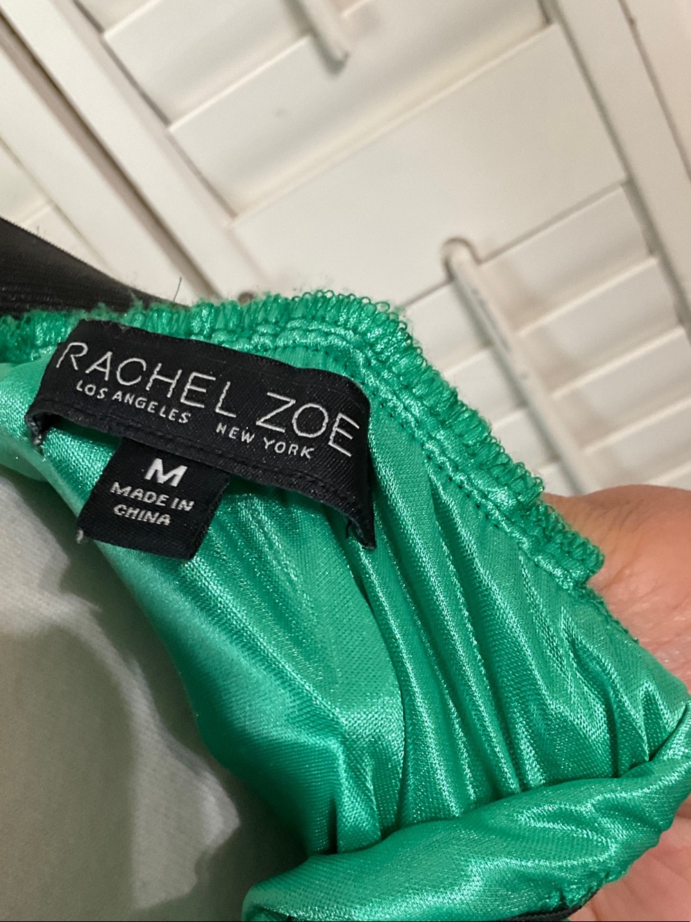 Rachel Zoe Emerald Green Pleated Midi Skirt with Black Waistband - Picture 4 of 4